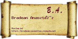 Bradean Anasztáz névjegykártya